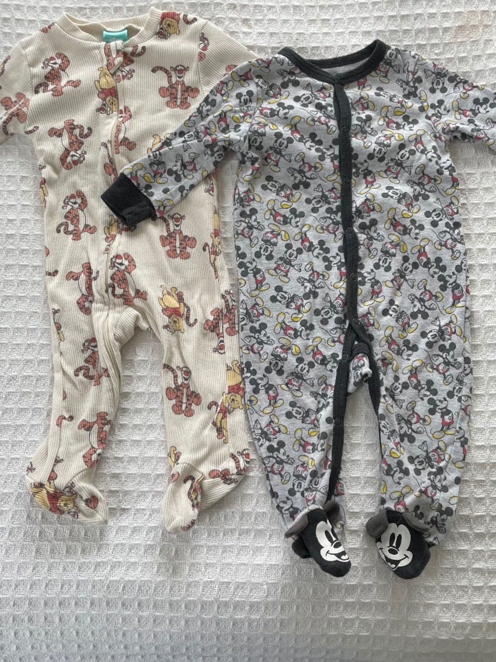 Bundle 2 Disney Baby Character Footie Pajamas - Size 6-9m